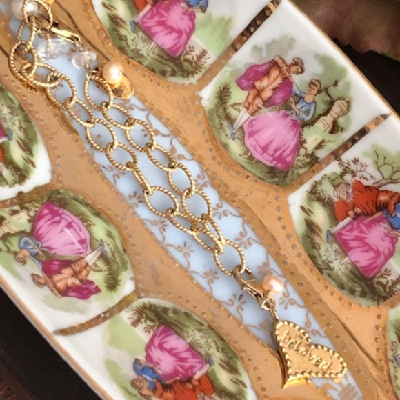 Sophia & Chloe 'Beloved' Heart Charm with Pearl - Picture 3 of 4